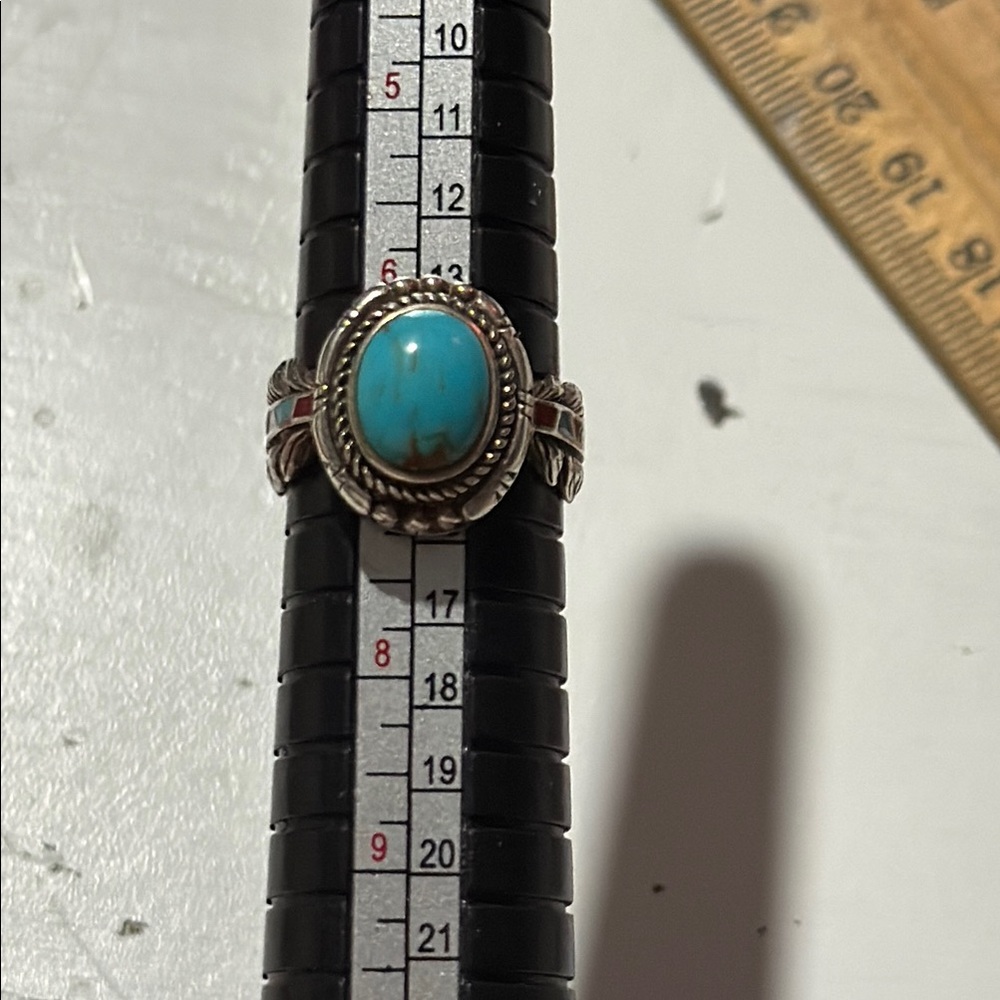 Turquoise And Silver Statement Ring - image 8